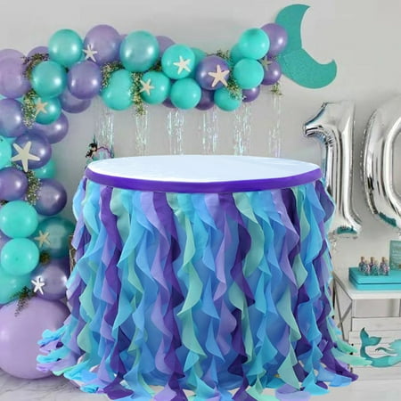 

XEOVHV Mesh Party Wedding Birthday Party Decoration Table Skirt