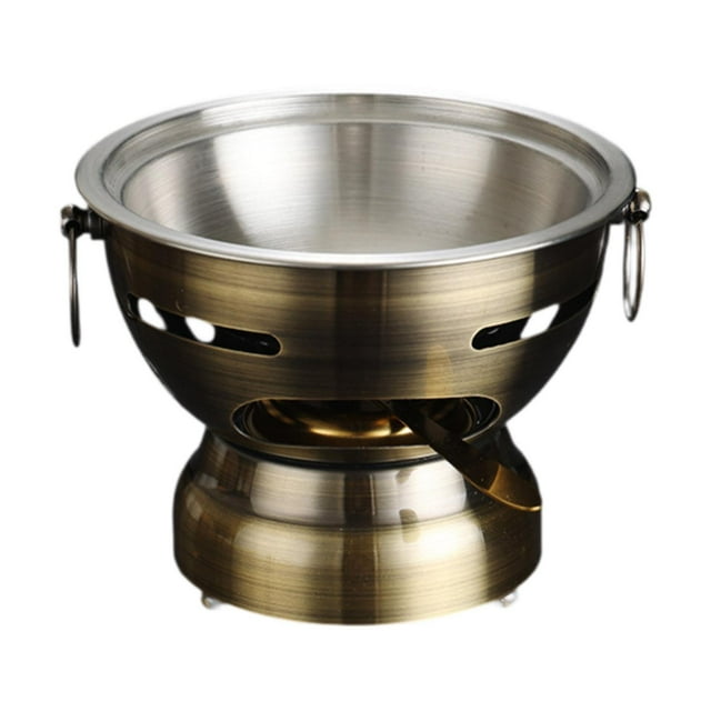 simhoa Shabu Hot Pot Lightweight Hotpot Portable for Home Picnic Kitchen Countertop bronze