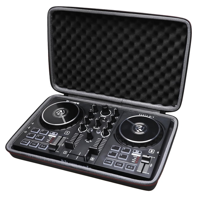 LTGEM DJ Mixer Case for Numark Party Mix II or Hercules DJControl Mix Ultra DJ Controller,Black(Case only)