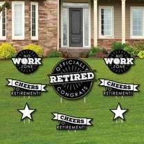 Big Dot of Happiness Happy Retirement - Yard Sign & Outdoor Lawn Decorations - Retirement Party Yard Signs - Set of 8
