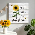 thumbnail image 3 of You Are My Sunshine Canvas Wall Art for Living Room, Country Watercolor Sunflower Floral Bees Wood Grain Poster Print Painting for Bedroom Office Home Decoration Wall Pictures Prepare To Hang 12"x12", 3 of 9