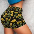 thumbnail image 4 of Yiaed Bees and Sunflowers Print Women's Athletic Shorts Running Shorts Sporty Short High Waisted Elastic Workout Shorts for Yoga Gym Running & Sports -X-Large, 4 of 7