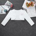 thumbnail image 4 of Boléro à Fleurs 3D à Manches Longues pour Filles, Robe de Mariage, Couverture, Cardigan Court Blanc 110, 4 of 7