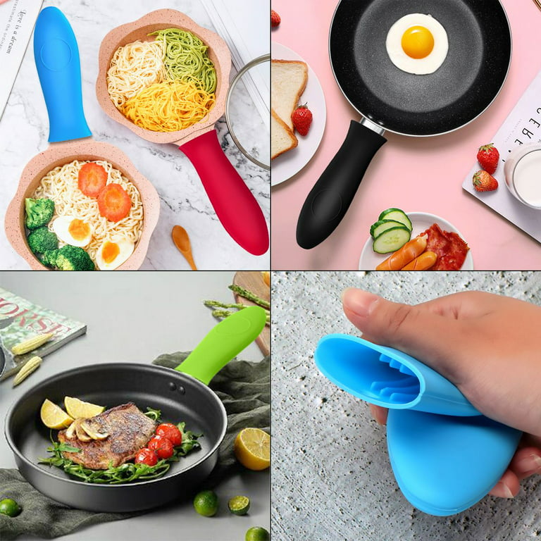 3pcs Silicone Pot Handle Holder Cast Iron Skillet Holders Cover Non Slip Hot Pot Pan Handle Cover Sleeve Heat Resistant Potholder Cookware Handles for