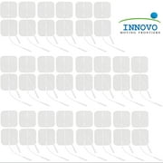 Innovo Medical 44PC Latex-free Tens Unit Japanese Gel Electrode Pads (FDA 510K Cleared), Reusable TENS Electrodes 2.36" X 2.36''