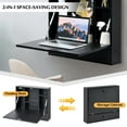 thumbnail image 6 of Giantex Floating Desk, Small Wall-mounted Computer Desk w/ Storage Drawer & Shelves, Convertible Writing Desk w/ Fold-up Desktop for Home Office Dormitory Small Spaces, Black, 6 of 10