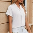 thumbnail image 4 of Fiudx Liquidación de Ahorros de Verano Blusa de Manga Corta con Cuello En V y Cuello En V para Mujer, Informal, a La Moda, 4 of 7