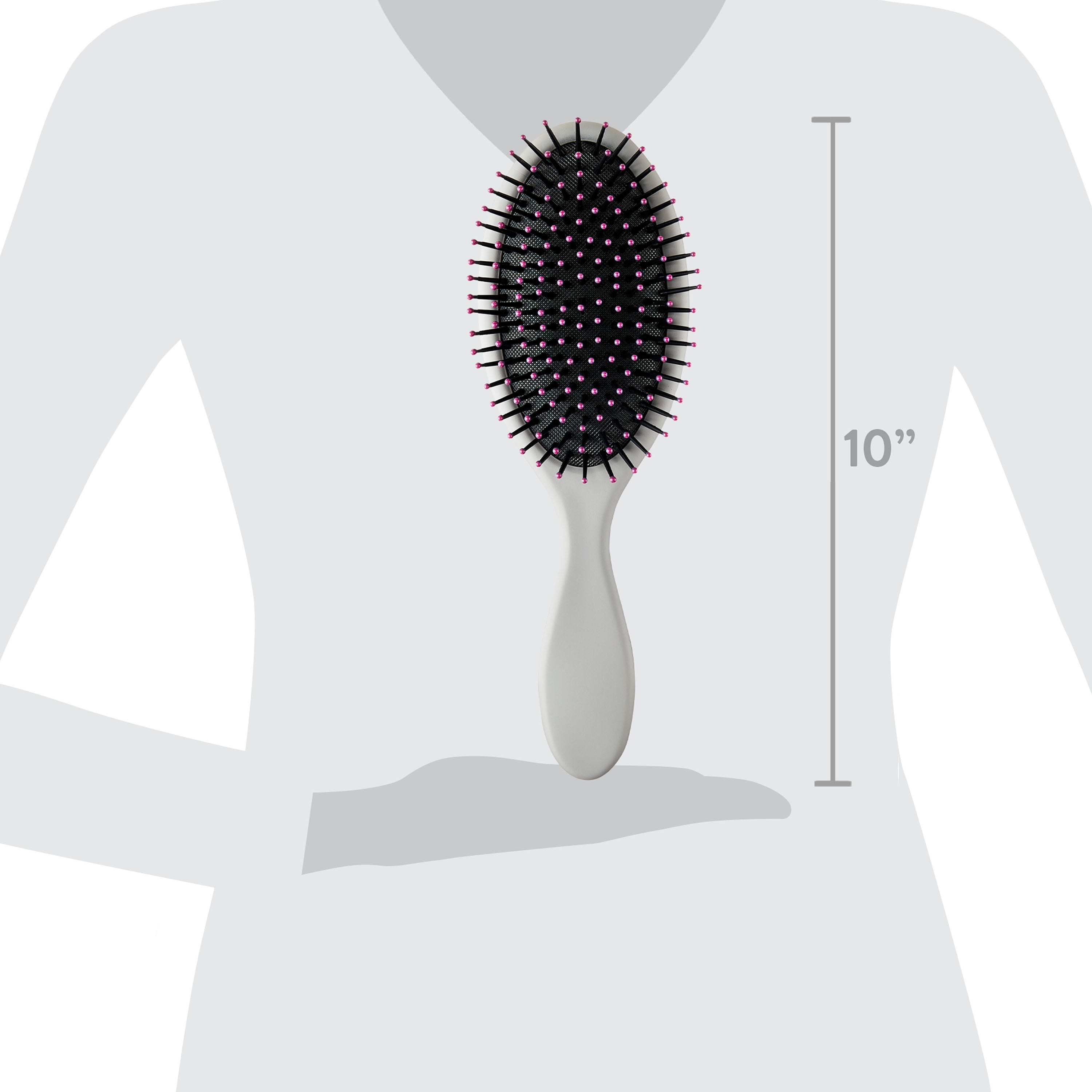 Equate Wet Shower Brush for Detangling Wet or Dry Hair, Gray
