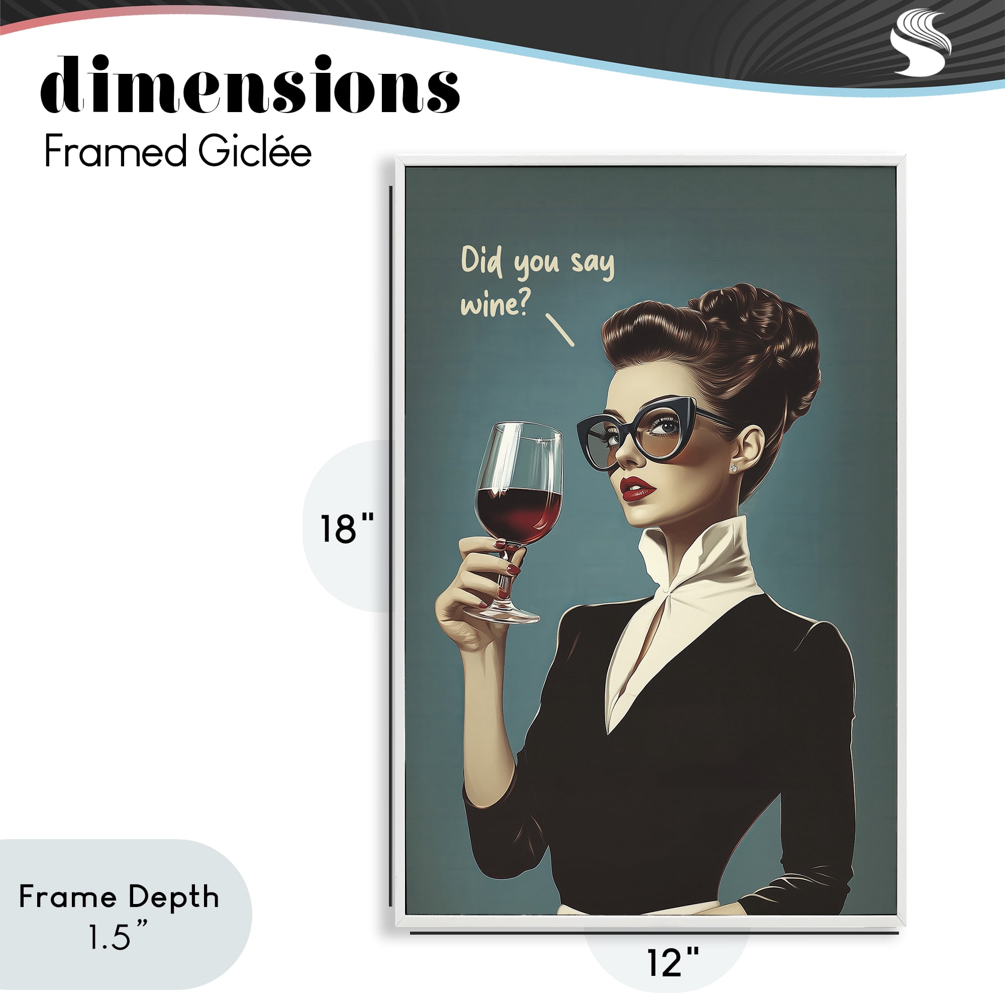 Stupell Industries Did You Say Wine White Framed Giclee Art, design by Andreas Magnusson