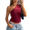 thumbnail image 2 of Tops de Mujer para Salir, Verano, , Top Corto, Camisetas Y2K, Corsé, Ropa de Entrenamiento de Moda 2025 Vino Tinto S, 2 of 10