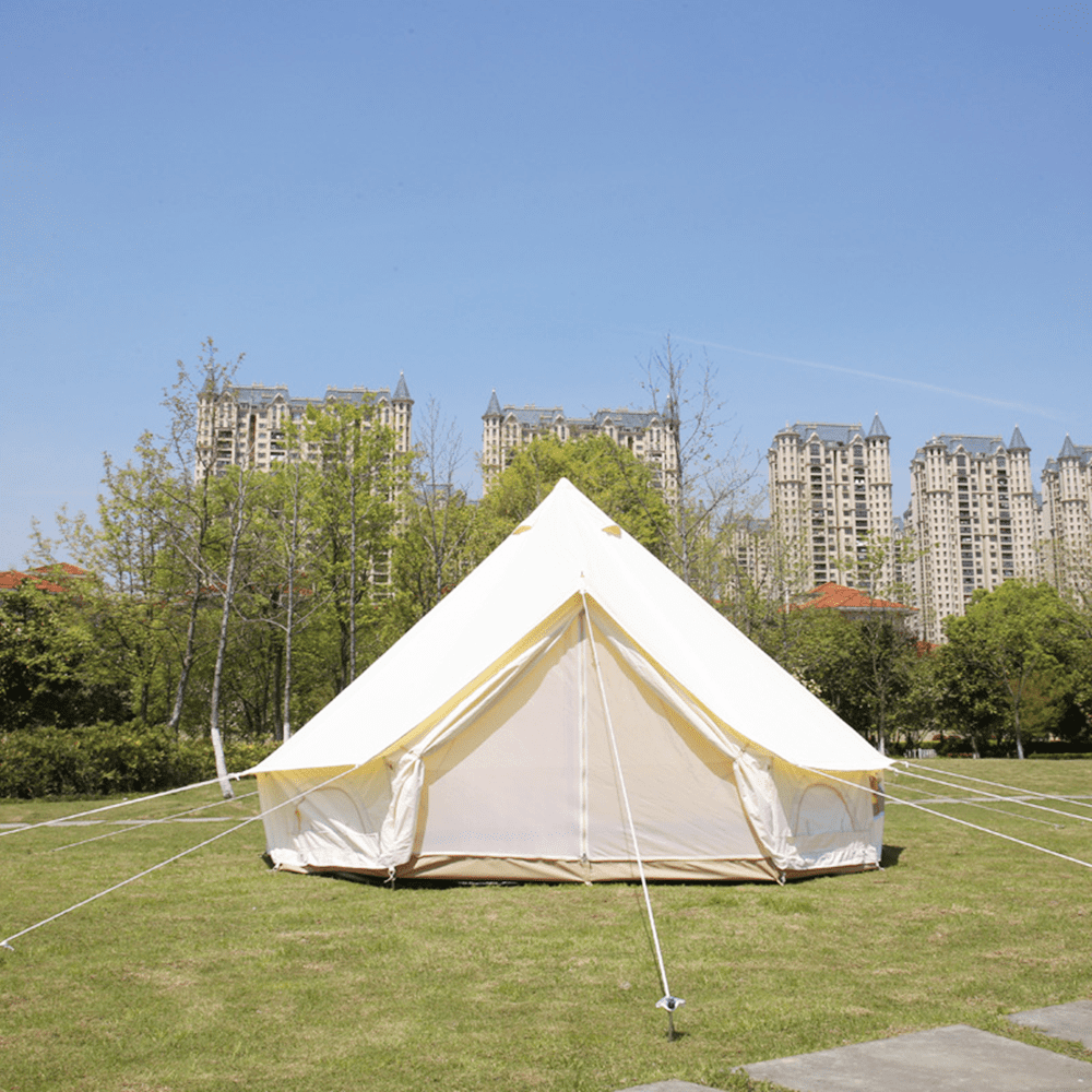 Outdoor Luxury Waterproof 4M/13.1ft Oxford Bell Tent with Outdoor Luxury Waterproof 4M/13.1ft Oxford Bell Tent with