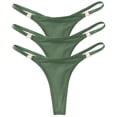 thumbnail image 3 of Tanga Sexy de algodón para mujer, bragas de cintura baja, ropa interior lisa a rayas, lencería íntima cómoda, 3 piezas, 3 of 5