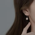 thumbnail image 2 of 925 Sterling Silver Snowflake Earrings Drop for Women Teens Small Snowflake Dangle Earrings, 2 of 10
