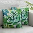 thumbnail image 3 of Shiartex  Throw Pillow Covers Tropical Watercolor Artistic Modern Green Palm Leaf Decorative Pillow Cases Home Decor Standard Square Summer White Pillowcases White, 3 of 5