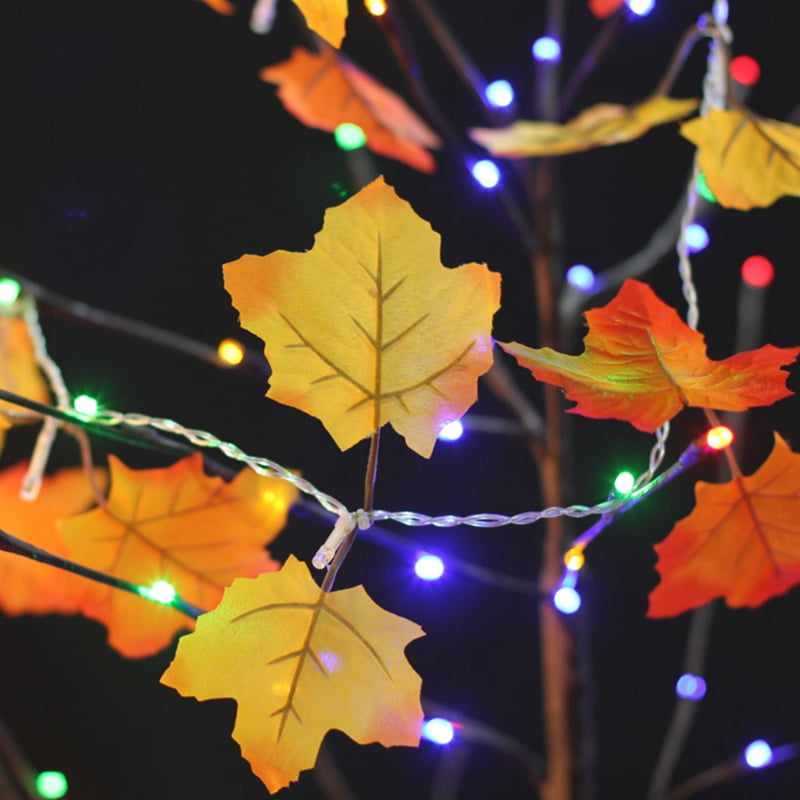 Thanksgiving Decorations Fall Garland String Lights with Timer and Remote