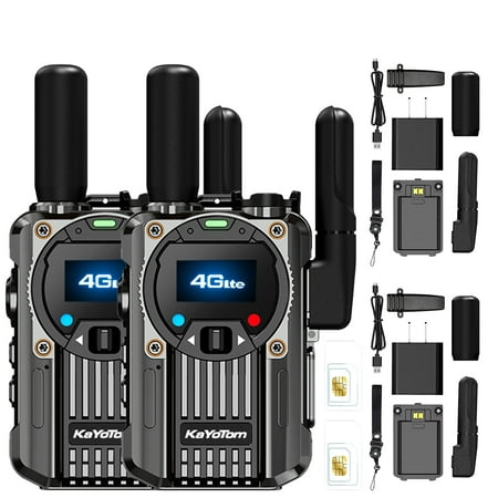 Kayotom Global Walkie Talkie for Adult Long Range Two Way Radio with AM/FM Radio LED flashlight,2Pcs
