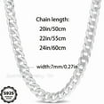 thumbnail image 4 of [Elegant Cuban Chain Necklace] ARTPAGE 925 Sterling Silver Cuban Chain Necklace - 7mm, Hip Hop Style, Elegant & Trendy, Perfect for Daily Wear, Parties, Weddings, and Holidays, Ideal Gift for Men and, 4 of 5