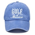 thumbnail image 3 of XIAOCHA Gulf Of Mexico Letter Baseball Cap for Men Adjustable Hat Band Hiking Daily Dad Hat,Blue, 3 of 3