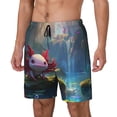 thumbnail image 1 of Balery Pond Cute Axolotl Bañador para hombre, shorts de playa de secado rápido con entrepierna y forro de compresión-3X-Large, 1 of 6