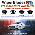thumbnail image 2 of 2018 Audi A7 Quattro Beam Wiper Blades Wipers w/1yr Warranty (Set of 2) (WiperBladesUSA), 2 of 5