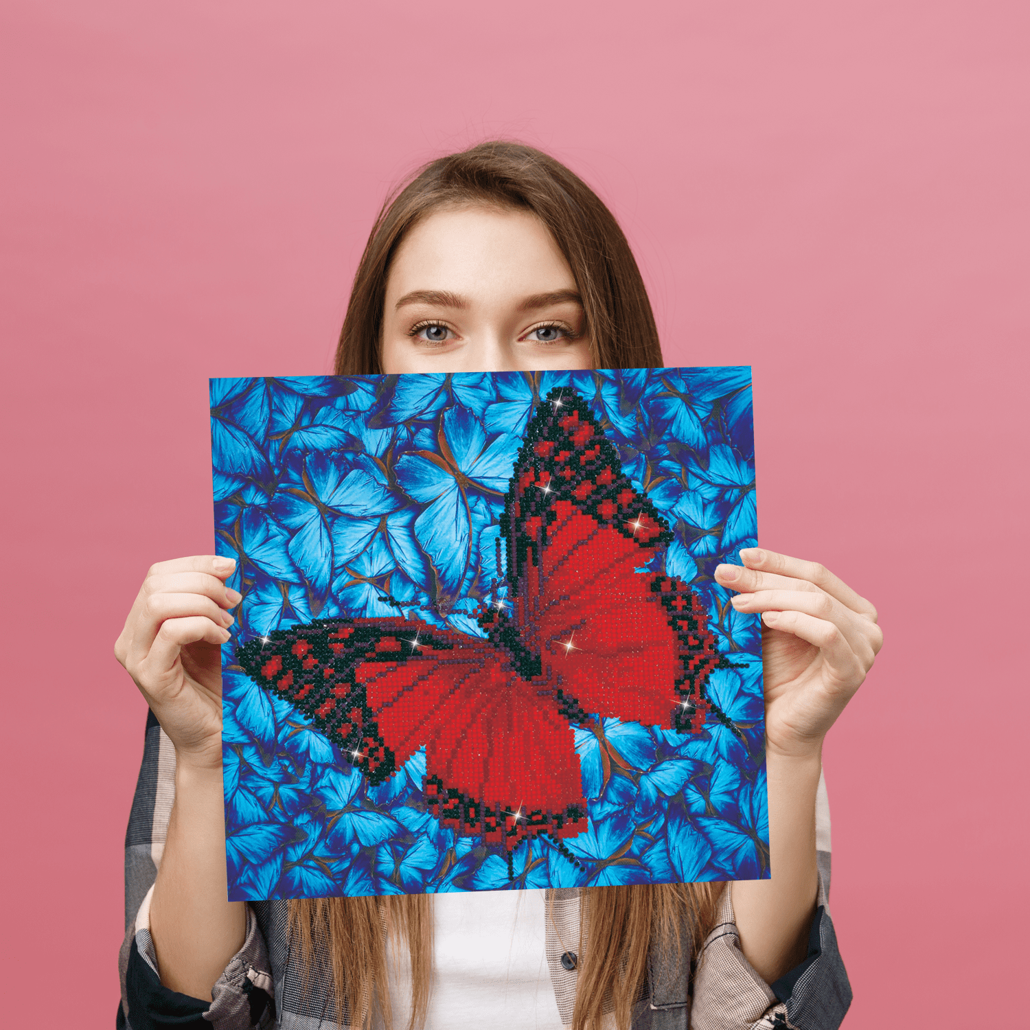 Diamond Dotz Flutterby Red Diamond Painting Kits for Adults - Diamond Art Kits a Relaxing Creative Craft Kit with Dotz Gems 12x12