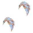 thumbnail image 2 of Sonducket Bohemian Styles Turbantes para mujer Diseño elástico Headwrap Pre-Tied Cap Skullcap plisado Sombreros de moda Swirly Headcover cielo azul cielo azul naranja 2piezas Sonducket CBP206577, 2 of 5