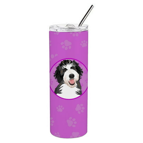 Doodle Silver and White #1 Stainless Steel 20 oz Skinny Tumbler 3 in x 8.25 in