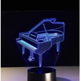 thumbnail image 1 of Lámpara 3D TANGJMXG ilusión de piano luz de noche 7 colores cambiantes control remoto táctil inteligente, 1 of 4