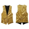 thumbnail image 4 of Daznico Reversible Sequin Glitter Vest for Sparkling Party Wear Shiny Metallic Double Clubwear Night Out,Mardi Gras Clothing,XL, 4 of 4