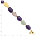thumbnail image 5 of Diamond2Deal 925 Sterling Silver Gold-Plated Amethyst/Fluorite/Jade 1in ext. Bracelet for Women 9", 5 of 7