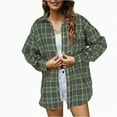 thumbnail image 2 of Towmus Womens Plus Size Button Down Flannel Shirts Long Sleeve Plaid Shackets Business Casual Blouse Top, 2 of 8