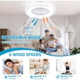 thumbnail image 3 of 24" Bladeless Ceiling Fans with Lights and Remote/APP/Voice Control, Low Profile Ceiling Fan with RGB Lights, Smart Flush Mount Ceiling for 6 Speeds Timing Reversible, 3 of 12