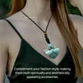 thumbnail image 3 of Amazonite Crystal Pyramid Macrame Necklace, Unique Women Men Pendant, 3 of 5
