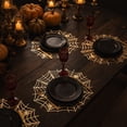 thumbnail image 5 of SLYNSHome Halloween Spider Web Pattern Placemat,Gold Waterproof Oil Proof Heat Resistant Table Mat, Holiday Dining Kitchen Decor For Seasonal Parties, 5 of 7
