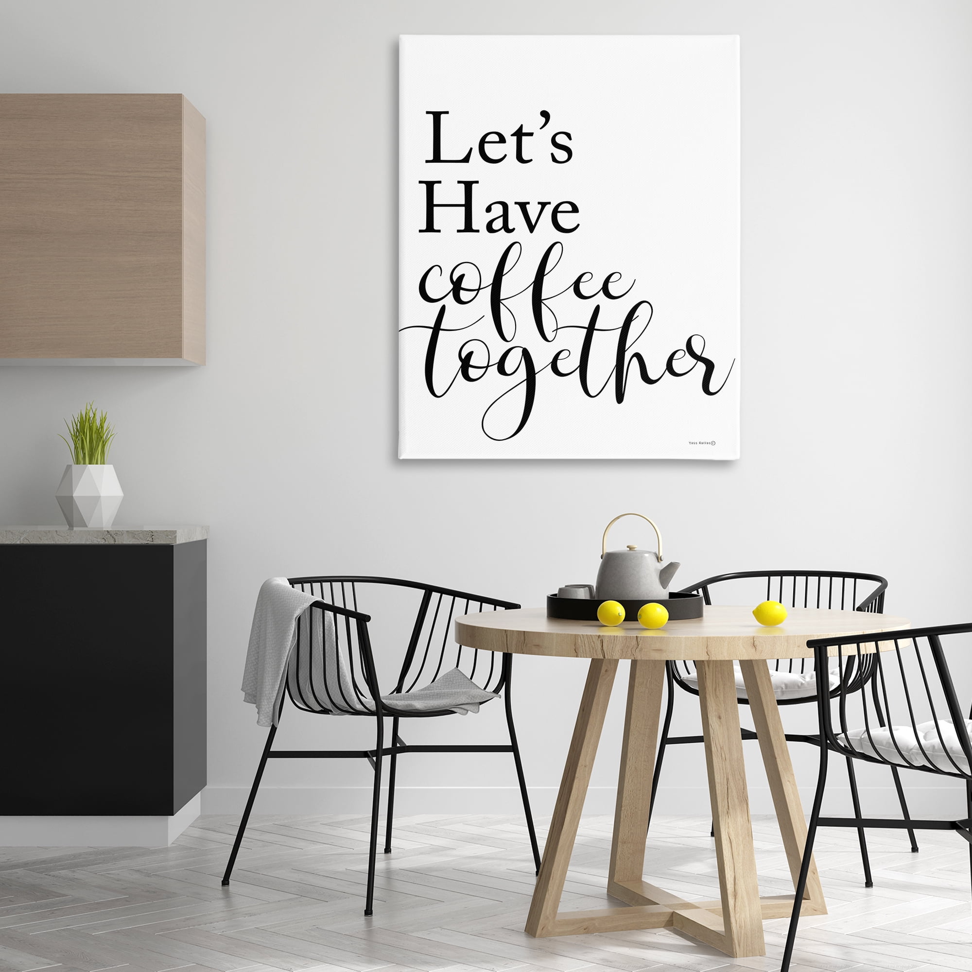 Stupell Industries Coffee Together Phrase Text & Numbers Painting Wrapped Canvas Art Print Wall Art, 36 x 48