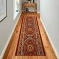 thumbnail image 6 of Extra-Long Low Pile Runner Rug Skid Resistant Backing Rug Runner Orient and Floral Red Cut to Size Roll Runner Rugs - 3 Feet x 26 Inch, 6 of 8