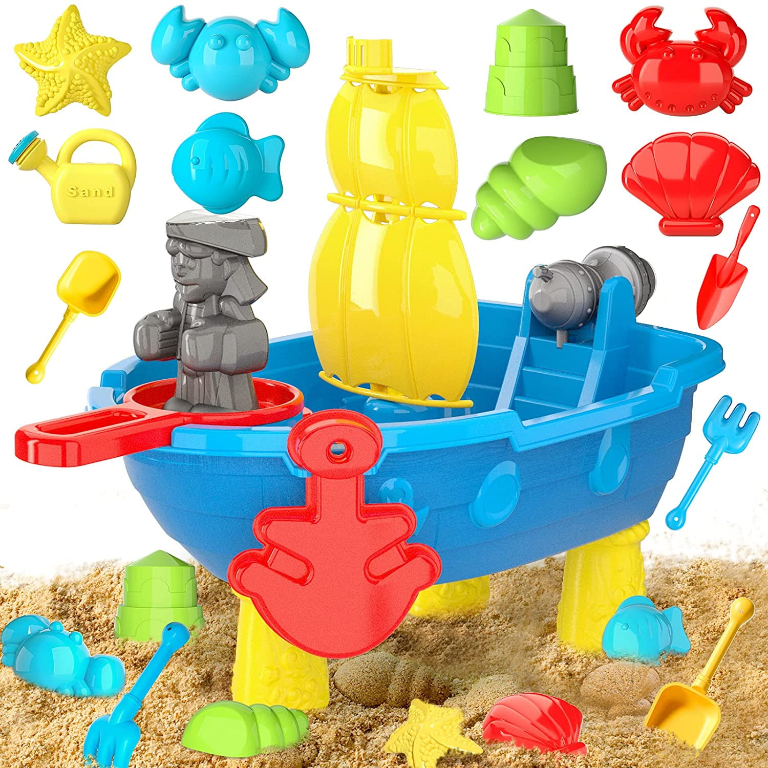 JINCHANG Baby Kids Toys Sand Table For Kid Ages 4-8 Montessori Toys Sand &  Water Table Outdoor Garden Sandbox Set Play Table Beach Toys Sand Toys For  Boys Girls Happy Family Travel