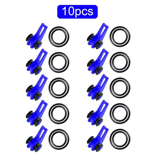 10 Uds. Anzuelo de pesca para señuelos de caña de pescar soportes de seguridad (azul)