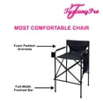 thumbnail image 3 of TuscanyPro Houdini Tall Director Chair - Set of 2 Quad Style, Super Compact Telescopic Folding Design with Jet Black, Anodized Aluminum Frame - Your Name/Logo Imprinted, 3 of 7