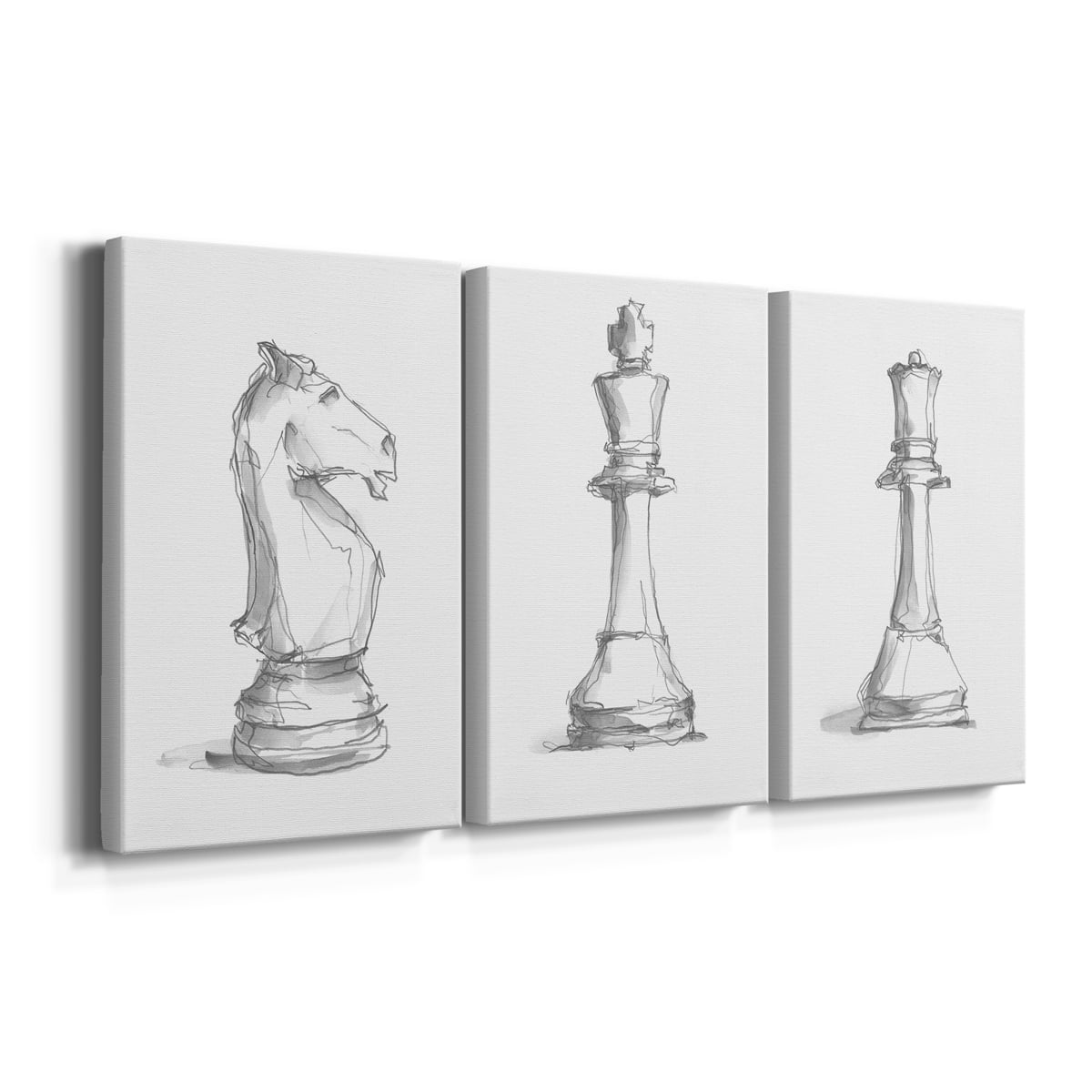 Chess Piece Study I Premium Gallery Wrapped Canvas - Ready to Hang - 32 x 48 Each