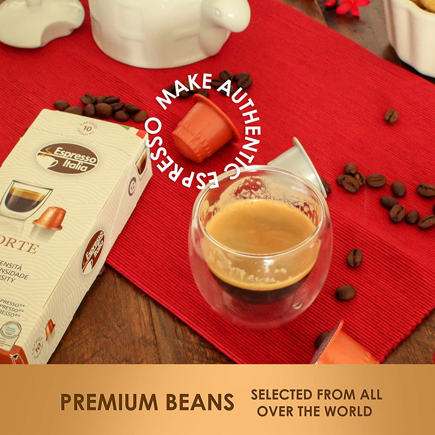 Espresso Italia Pods, Intenso Coffee Capsule, 200 Espresso Pods  Intensity 9