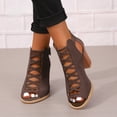 thumbnail image 5 of Sexy Heels for Women High Heel Sandals Womens Open Toe Heel Sandal,Fashion Buckle Strap Chunky High Heel Sandals Faux Suede Cutout Black High Heel Party Dress Booties 3 Inch Pumps Coffee 9, 5 of 5