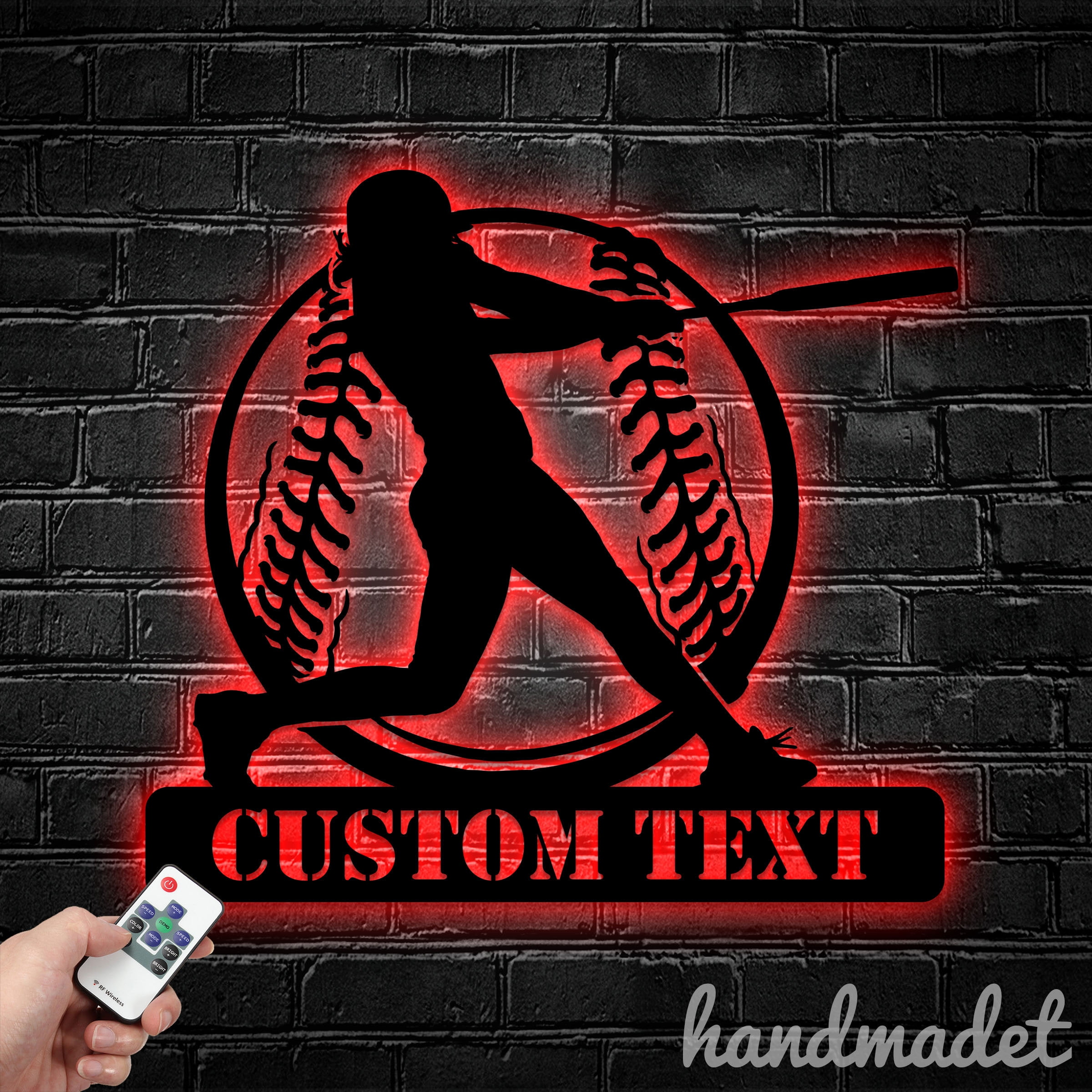 Handmadetneonsign Personalized Female Baseball Metal Wall Art LED Light -  Custom Girl Softball Play - Walmart.com, image size:2400x2400