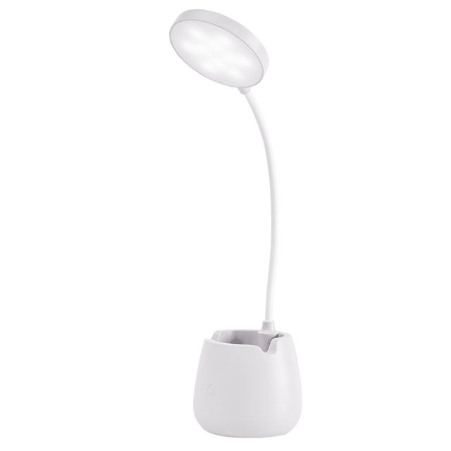 Lámpara de Escritorio LED Regulable - Agradable a la Vista 3 Niveles de Brillo, Recargable por USB - Interruptor Táctil, Blanco,10*42cm TUNC Sencillez