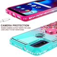 thumbnail image 5 of GW USA Case for Moto G Play 2023/Moto G Pure/Moto G Power 2022 Case Ring Kickstand Liquid Quicksand Glitter Cute Phone Case Clear Protective Cover for Girls Women - Teal/Pink, 5 of 5