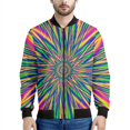thumbnail image 5 of Chaqueta con cremallera con estampado 3D de degradado psicodélico para hombres, sudaderas de gran tamaño, chaquetas bomber de manga larga para primavera y otoño para mujeres, 5 of 5