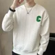 thumbnail image 5 of Sudadera lisa con cuello redondo y manga larga para hombre, color blanco, estilo Harajuku, divertida, 5 of 5