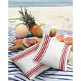 thumbnail image 4 of Outdoor Throw Pillow Cover Farm Red Stripes on White Waterproof Cushion Covers 2 Pack Modern Minimalist Lines Art Pillow Cases Home Decoration for Patio Garden Couch Sofa, 4 of 7