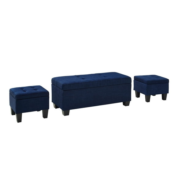 Picket House Everett 1pk Storage Ottoman in Blue