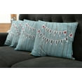 thumbnail image 5 of Ambesonne Blue Throw Pillow Cover 4 Pack, Just Married on Wood Door, 24", Blue Black Red, 5 of 5
